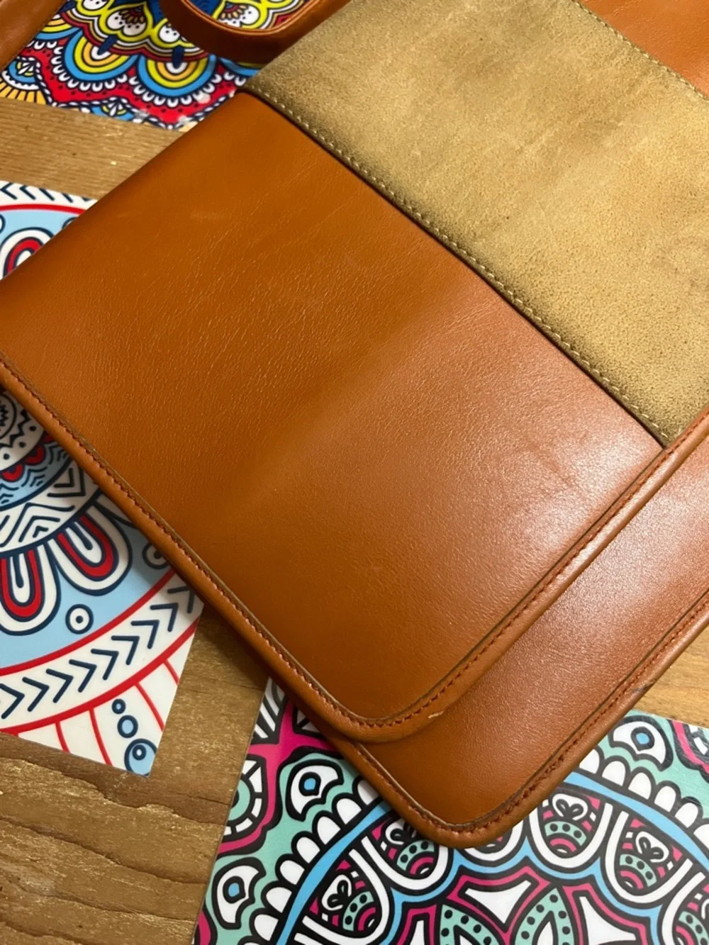 Vintage DIOR shoulder Bag in Cognac with Suede Center - Picture 5 of 12